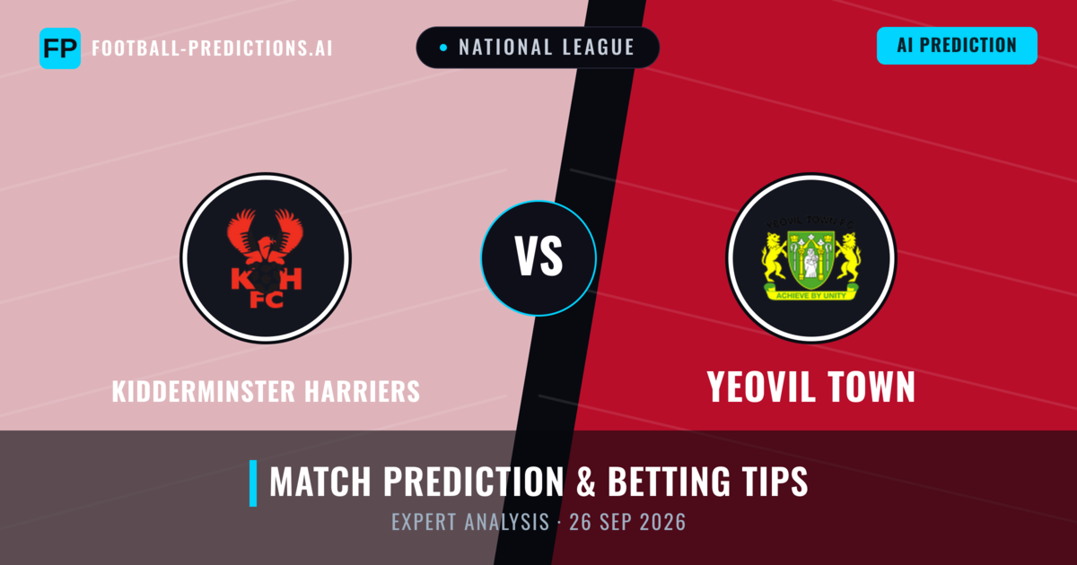 Kidderminster Harriers vs Yeovil Town — match prediction & preview