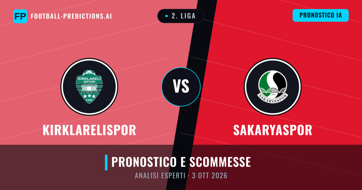 Kırklarelispor vs Sakaryaspor — pronostico e anteprima del match