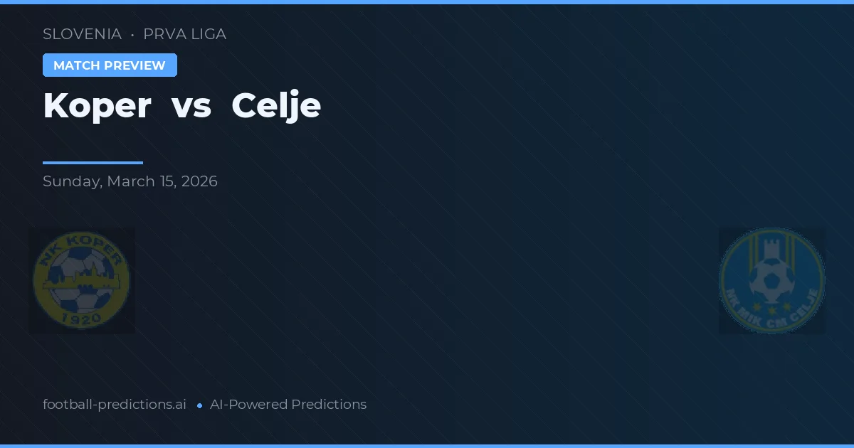 Koper vs Celje — pronostico e anteprima del match