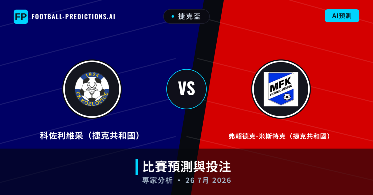 科佐利維采（捷克共和國） vs 弗賴德克-米斯特克（捷克共和國） — 比赛预测和前瞻