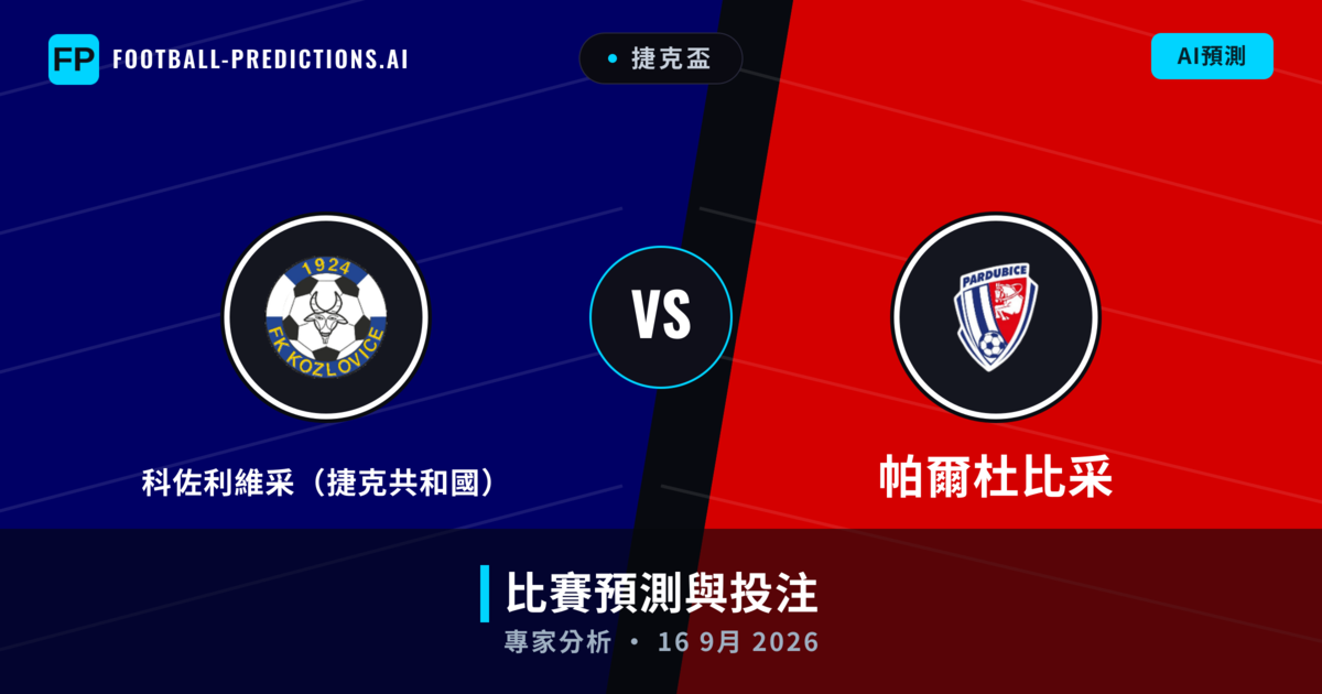 科佐利維采(捷克共和國) vs 帕爾杜比采 — 比赛预测和前瞻