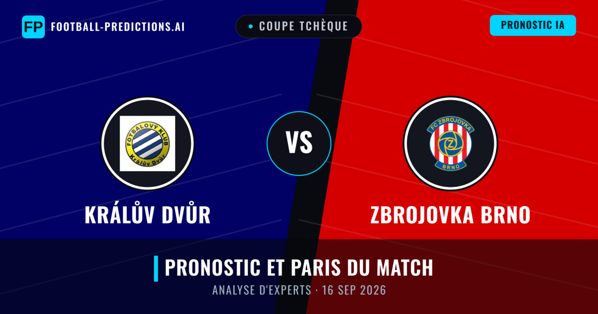 Králův Dvůr vs Zbrojovka Brno — pronostic et avant-match