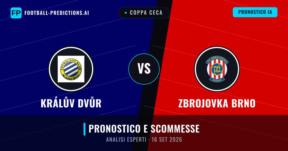 Králův Dvůr vs Zbrojovka Brno — pronostico e anteprima del match