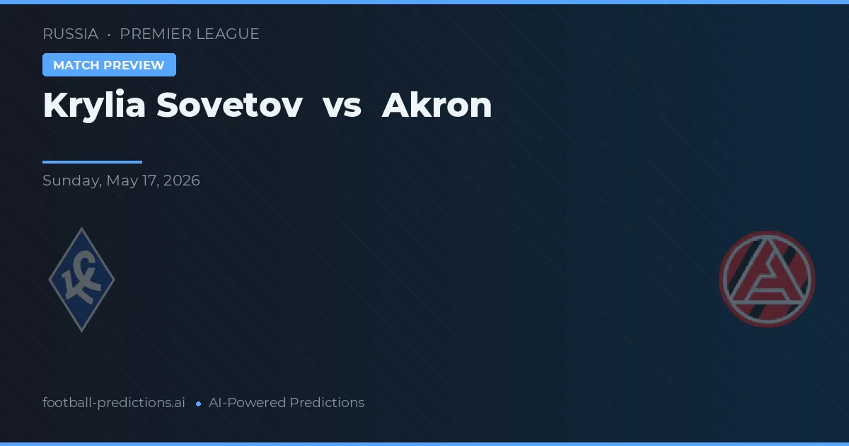 Krylia Sovetov vs Akron — match prediction & preview