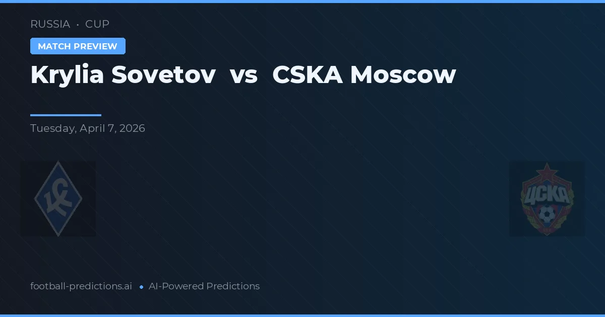 Krylia Sovetov vs CSKA Moskwa — prediksi dan pratinjau pertandingan