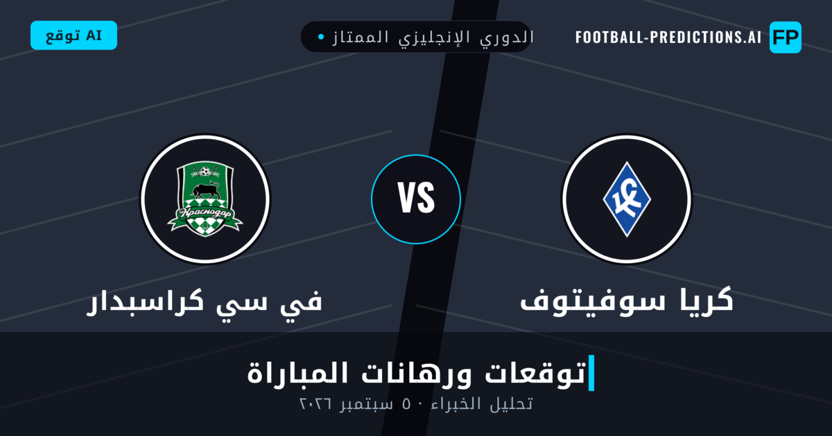 كريا سوفيتوف ضد في سي كراسبدار — توقعات ومعاينة المباراة