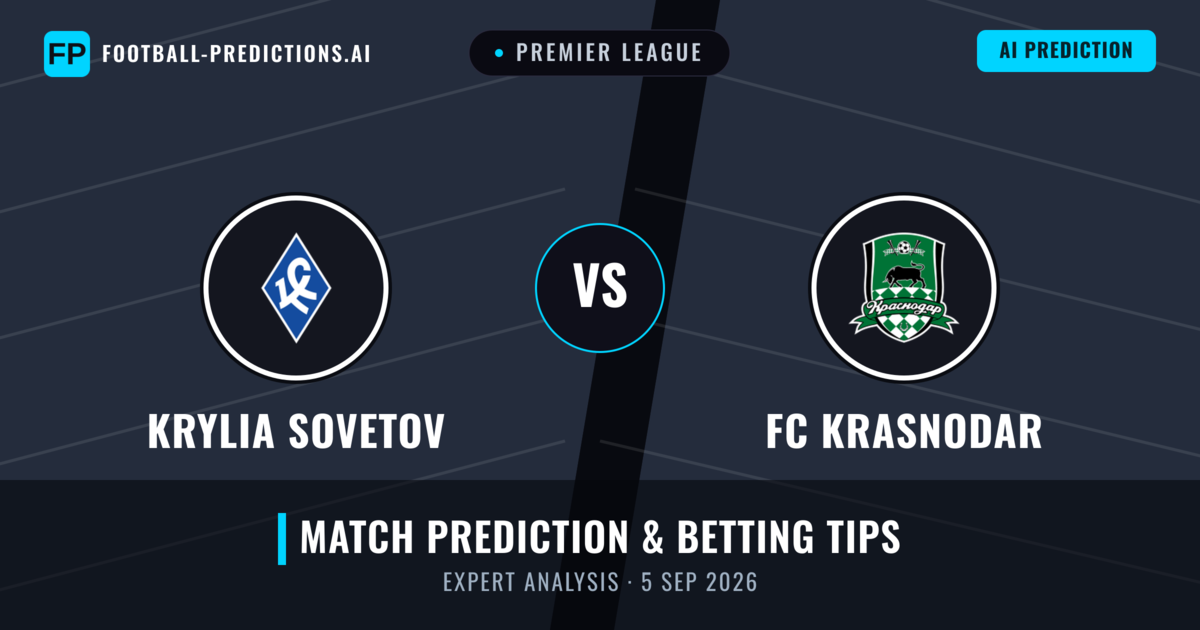 Krylia Sovetov vs FC Krasnodar — match prediction & preview