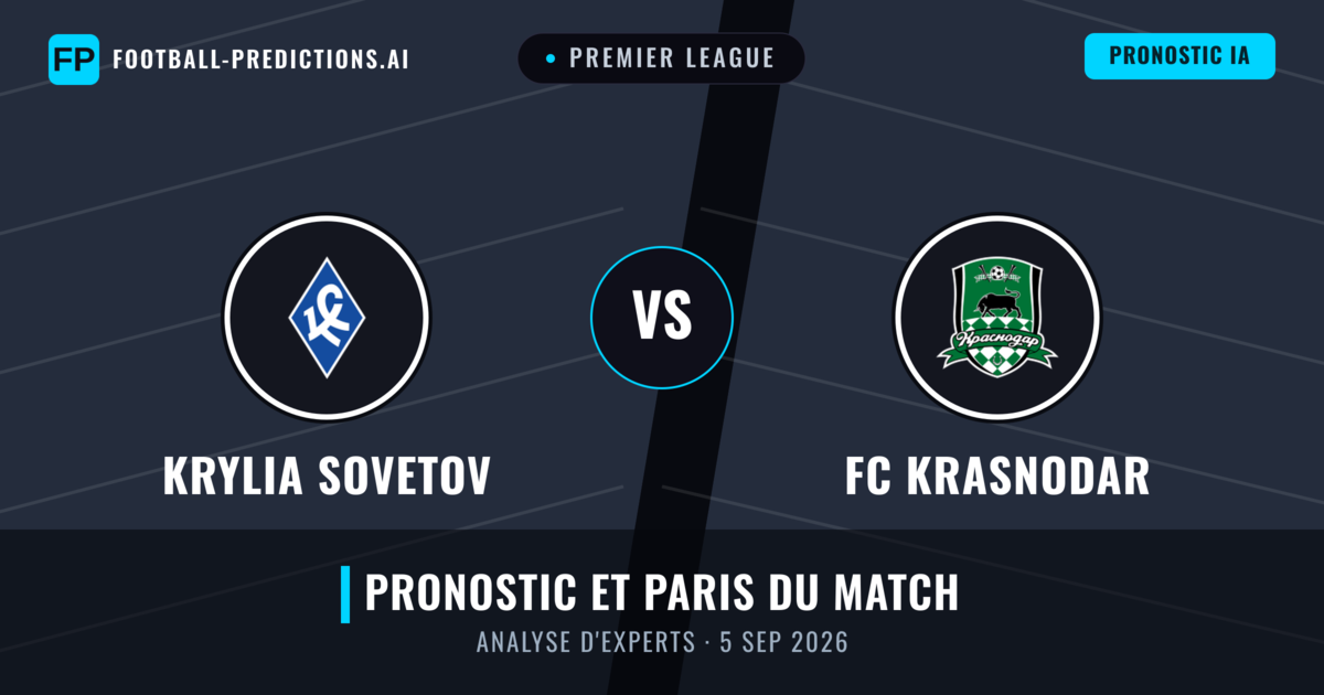 Krylia Sovetov vs FC Krasnodar — pronostic et avant-match