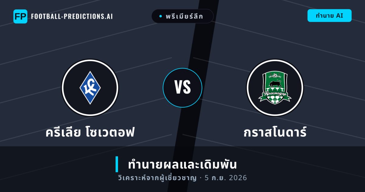ครีเลีย โซเวตอฟ พบ กราสโนดาร์ — ทำนายผลและพรีวิวการแข่งขัน