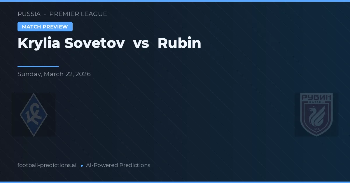 Krylia Sovetov - Rubin — maç tahmini ve önizleme