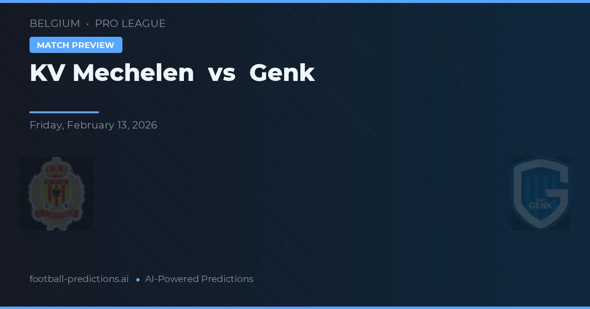 Mechelen vs Genk — Prognose und Spielvorschau