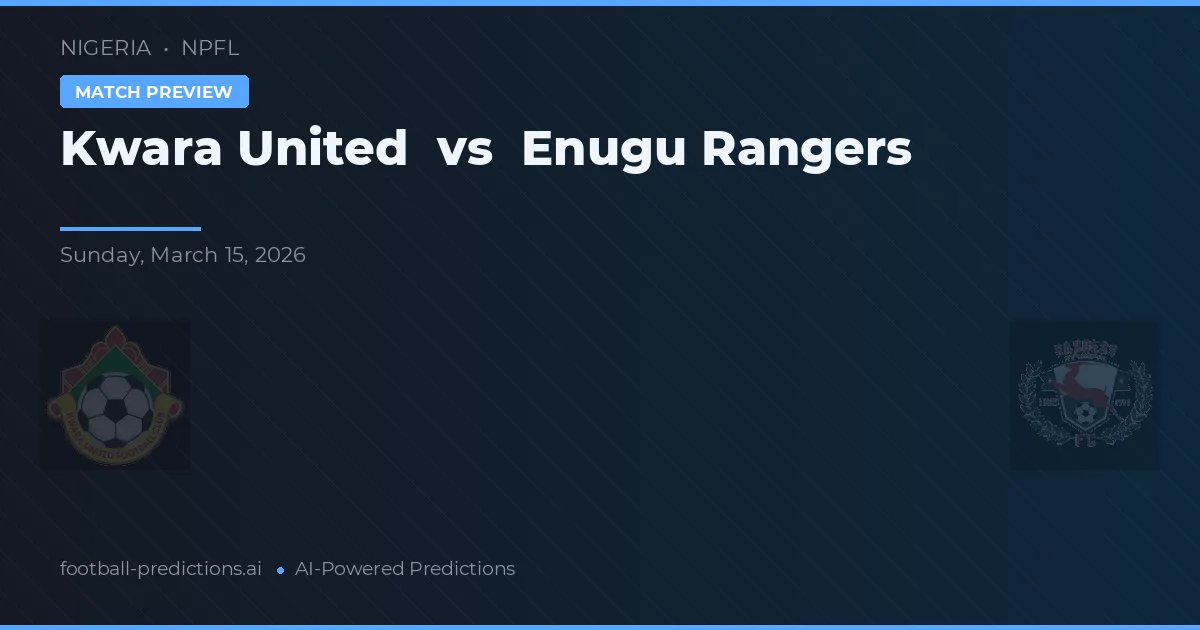 Kwara United vs Enugu Rangers — Prognose und Spielvorschau
