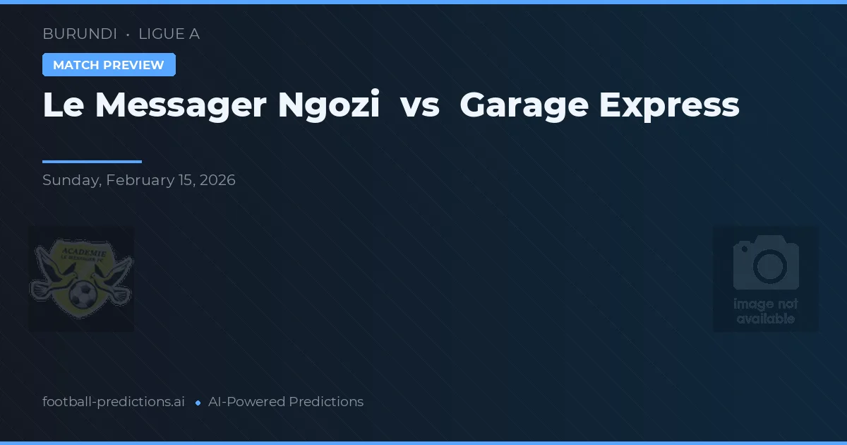 Le Messager Ngozi vs Garage Express — Prognose und Spielvorschau