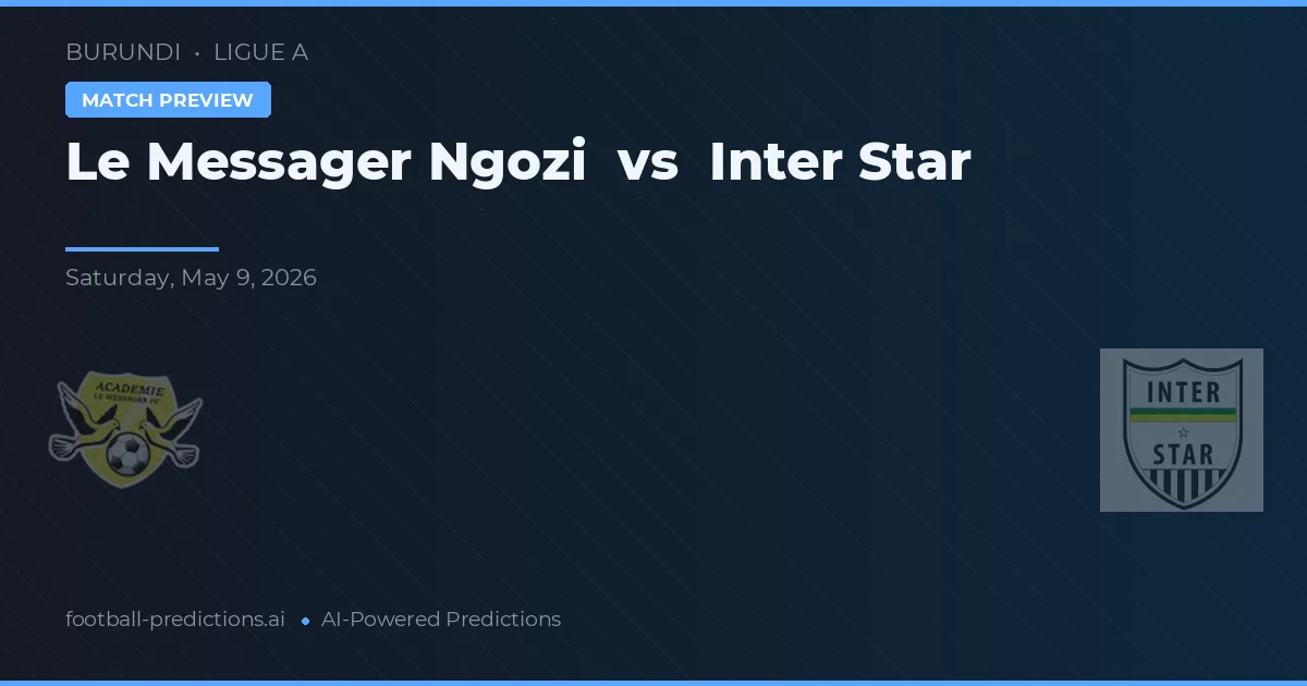 Le Messager Ngozi vs Inter Star — match prediction & preview