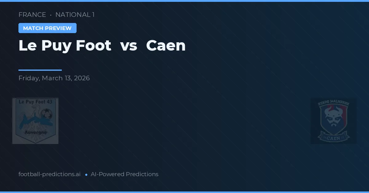Le Puy Foot vs Caen — Prognose und Spielvorschau