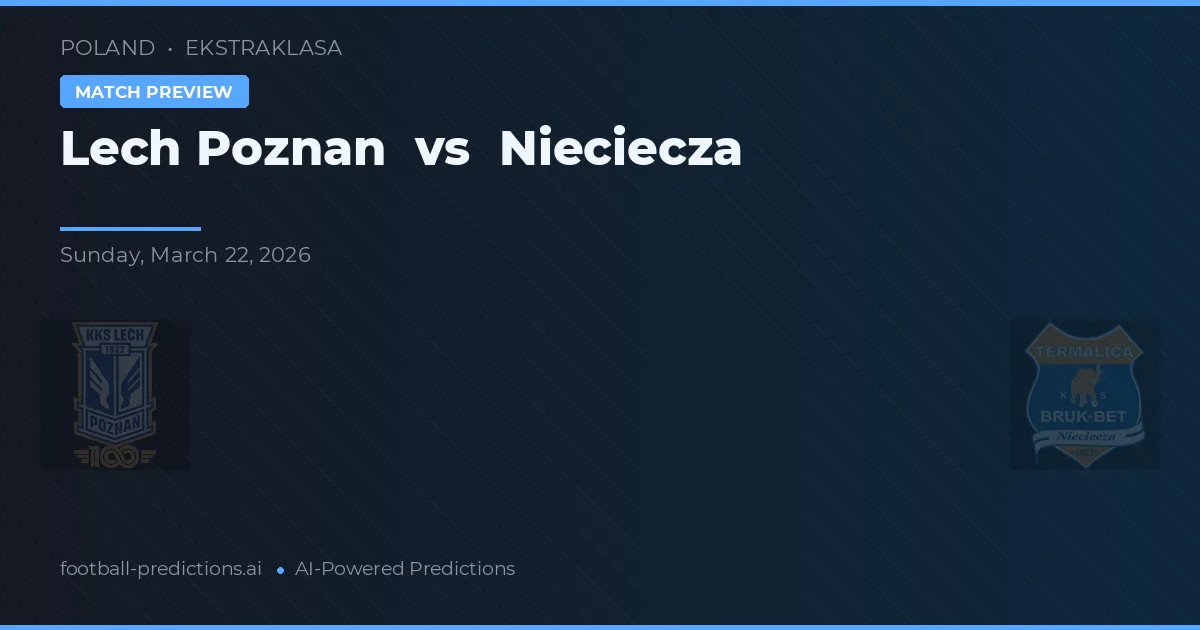 Lech Poznan vs Nieciecza — match prediction & preview