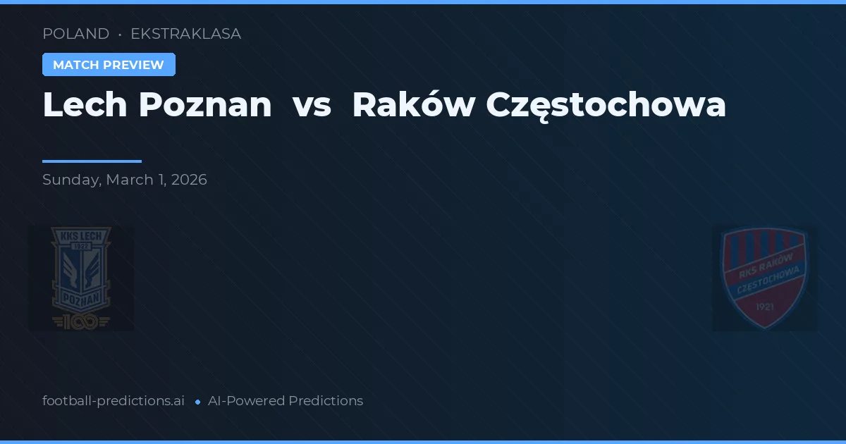 Lech Poznań vs Raków Częstochowa — dự đoán và xem trước trận đấu