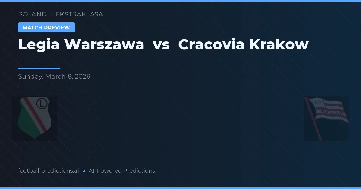 Legia Warszawa vs Cracovia Krakow — match prediction & preview