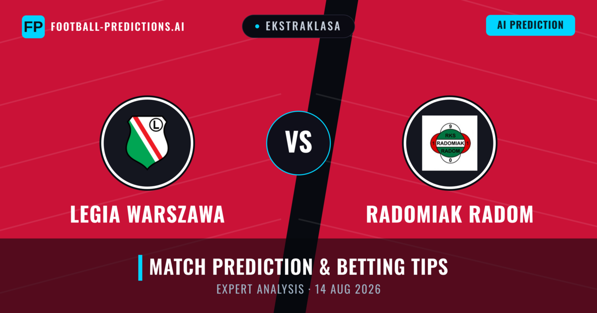 Legia Warszawa vs Radomiak Radom — match prediction & preview