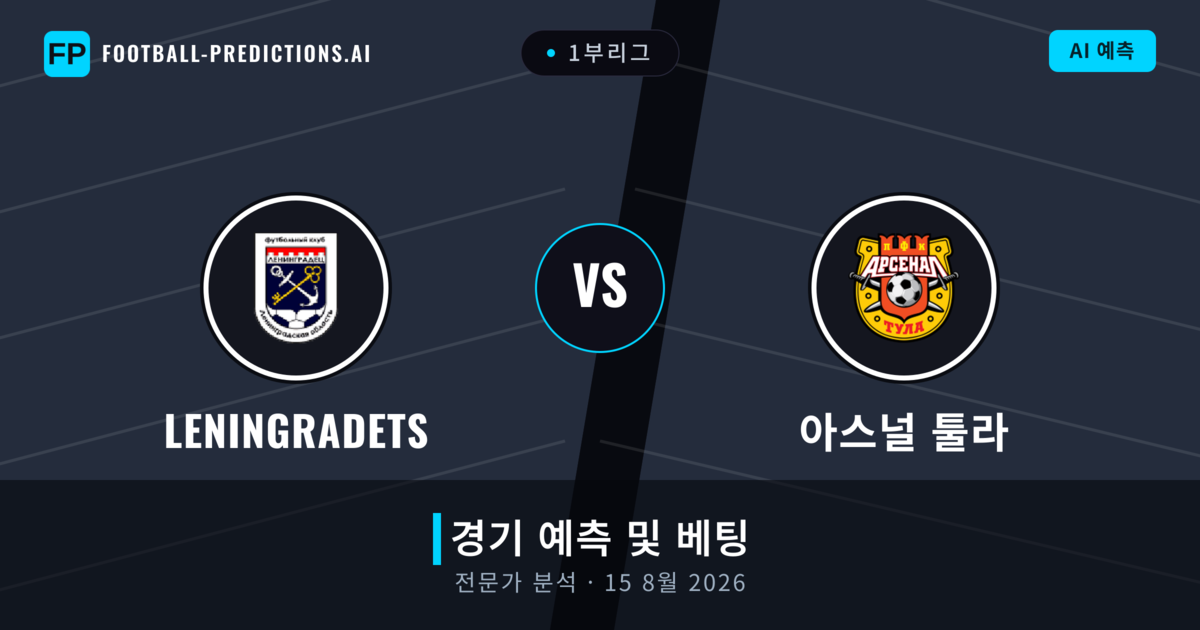 Leningradets 대 아스널 툴라 — 경기 예측 및 프리뷰