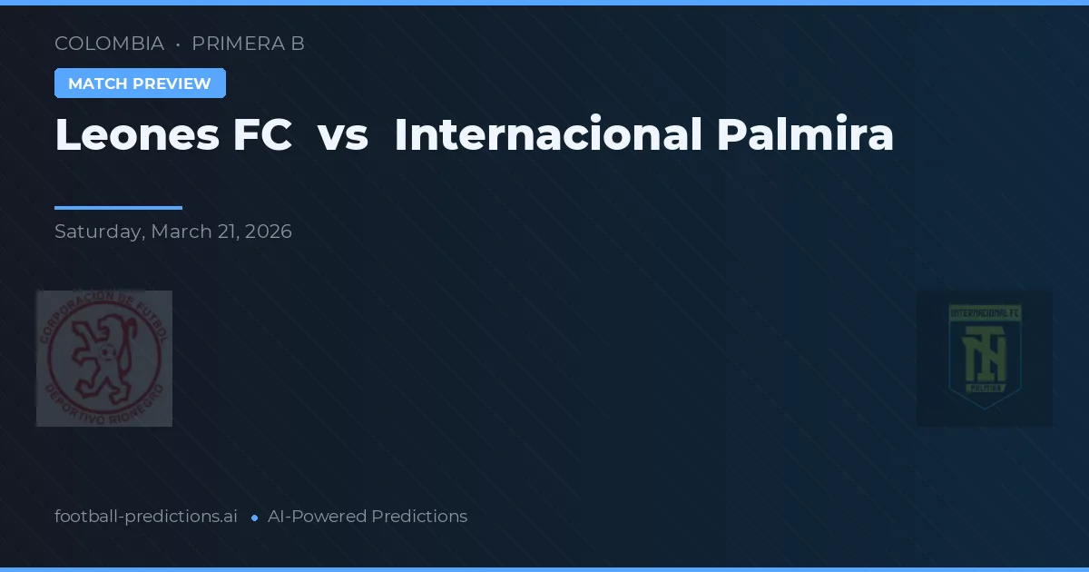 Leones FC vs Internacional Palmira — dự đoán và xem trước trận đấu