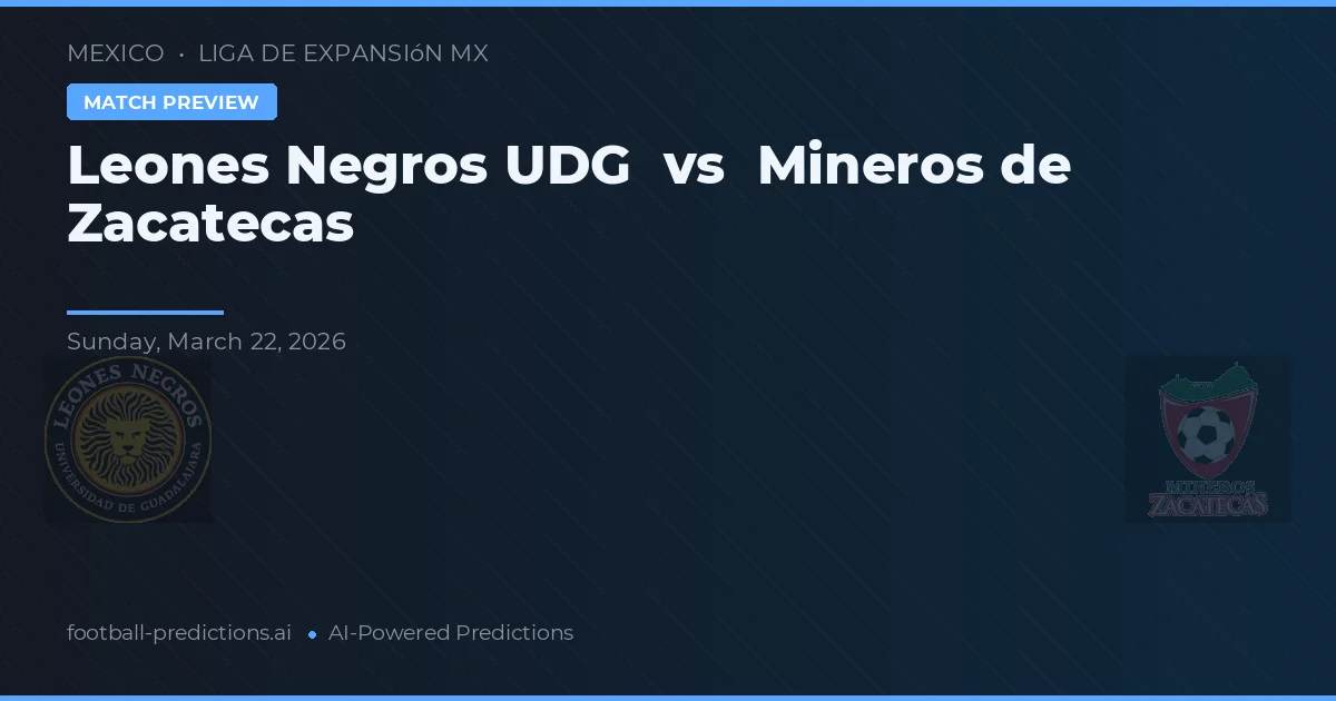 Leones Negros UDG vs Mineros de Zacatecas — pronostico e anteprima del match