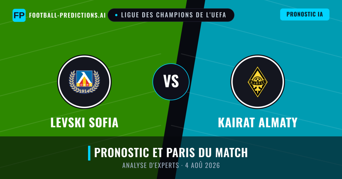 Levski Sofia vs Kairat Almaty — pronostic et avant-match