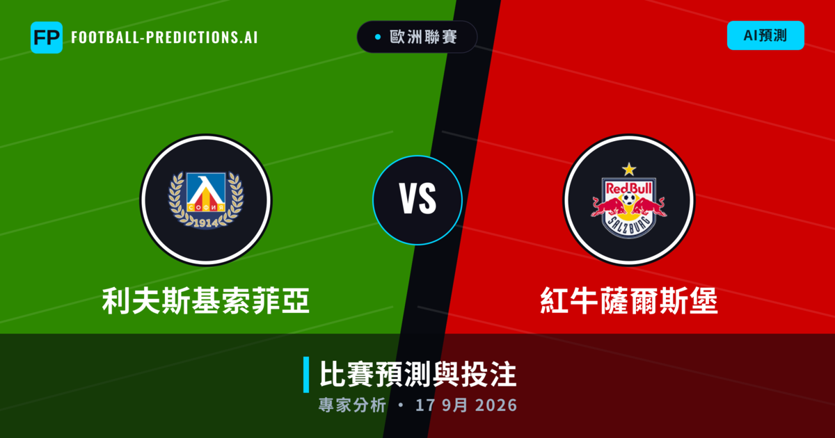 利夫斯基索菲亞 vs 紅牛薩爾斯堡 — 比赛预测和前瞻