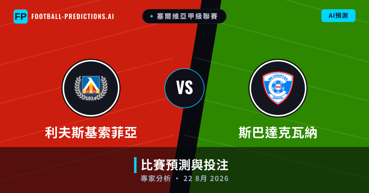 利夫斯基索菲亞 vs 斯巴達克瓦納 — 比赛预测和前瞻