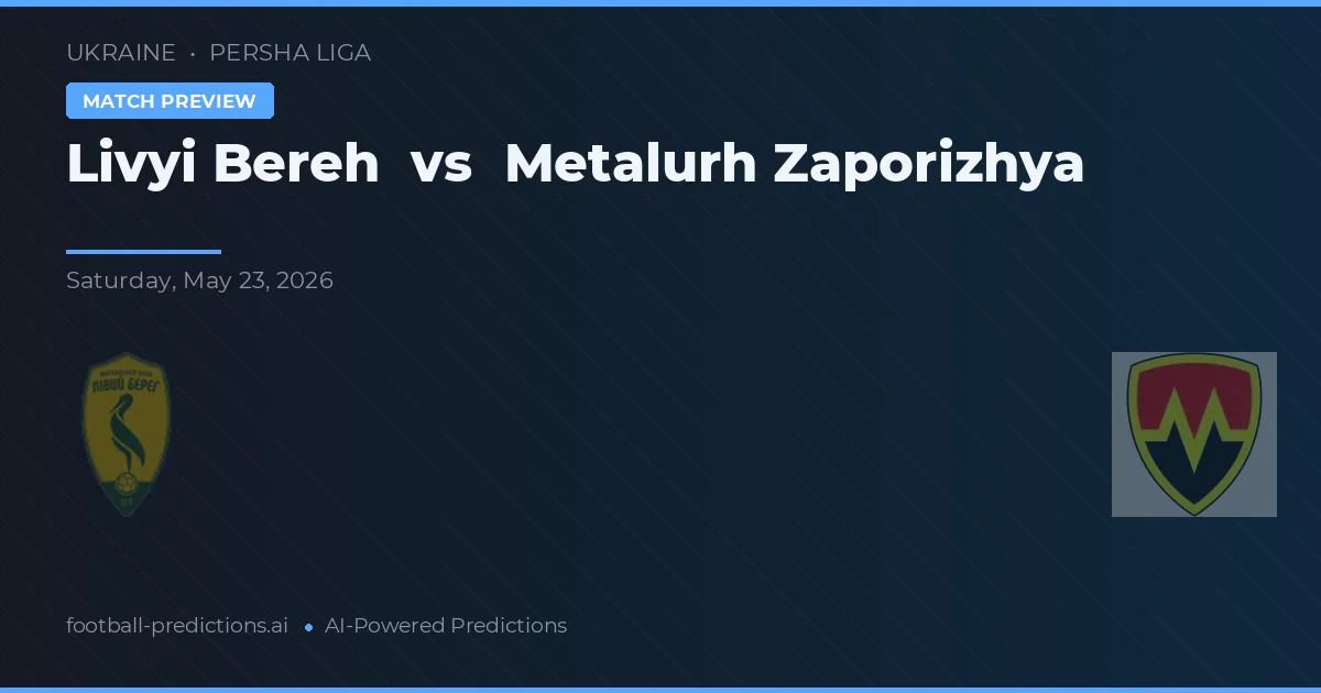 Livyi Bereh vs Metalurh Zaporizhya — dự đoán và xem trước trận đấu