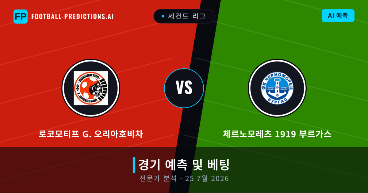 로코모티프 G. 오리아호비차 대 체르노모레츠 1919 부르가스 — 경기 예측 및 프리뷰