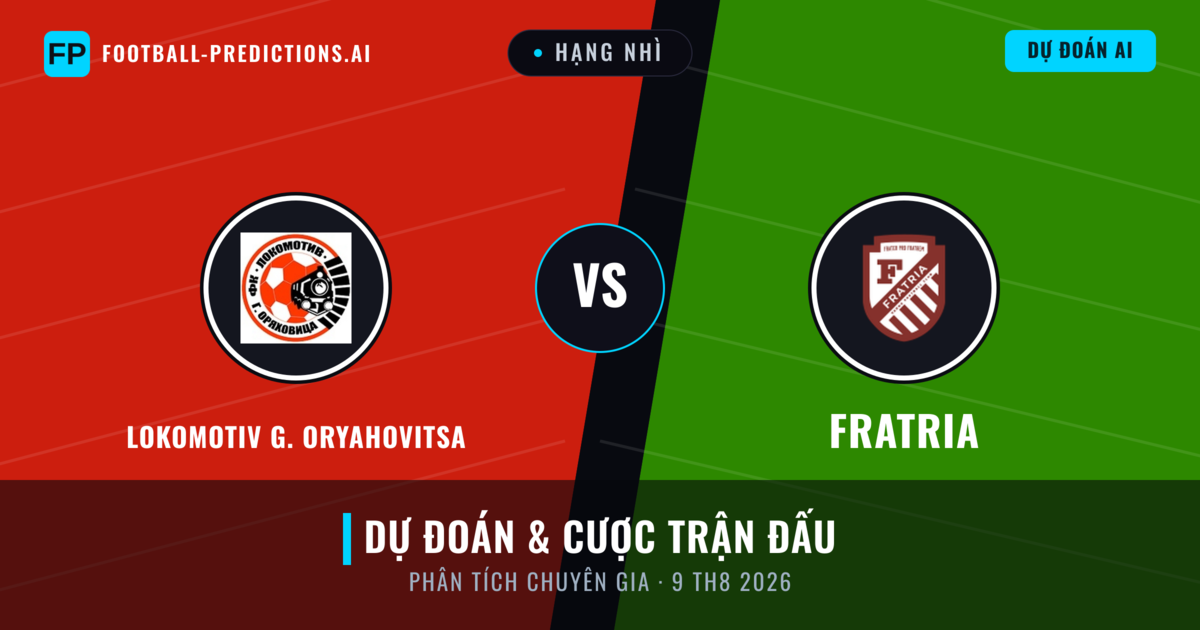 Lokomotiv G. Oryahovitsa vs Fratria — dự đoán và xem trước trận đấu