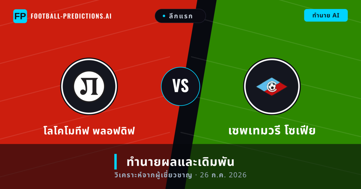 โลโคโมทีฟ พลอฟดิฟ พบ เซพเทมวรี โซเฟีย — ทำนายผลและพรีวิวการแข่งขัน