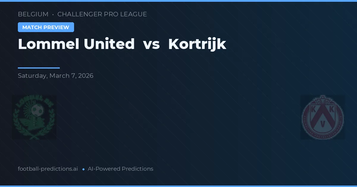 Lommel vs Courtrai — pronostic et avant-match