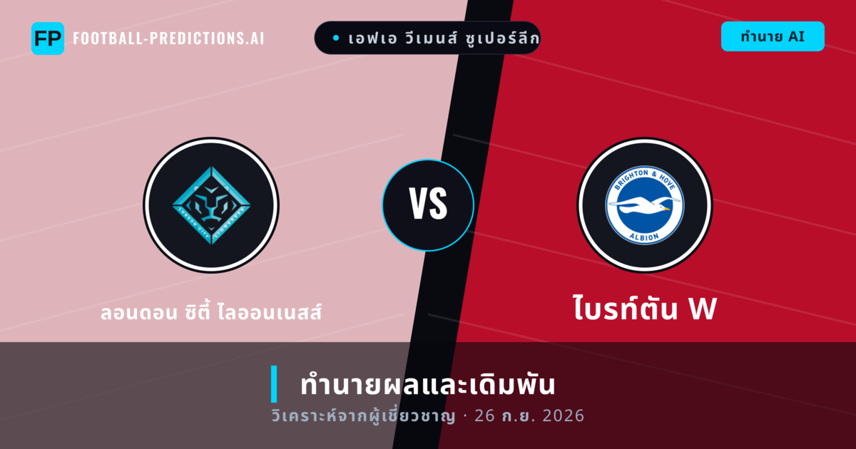 ลอนดอน ซิตี้ ไลออนเนสส์ พบ ไบรท์ตัน W — ทำนายผลและพรีวิวการแข่งขัน