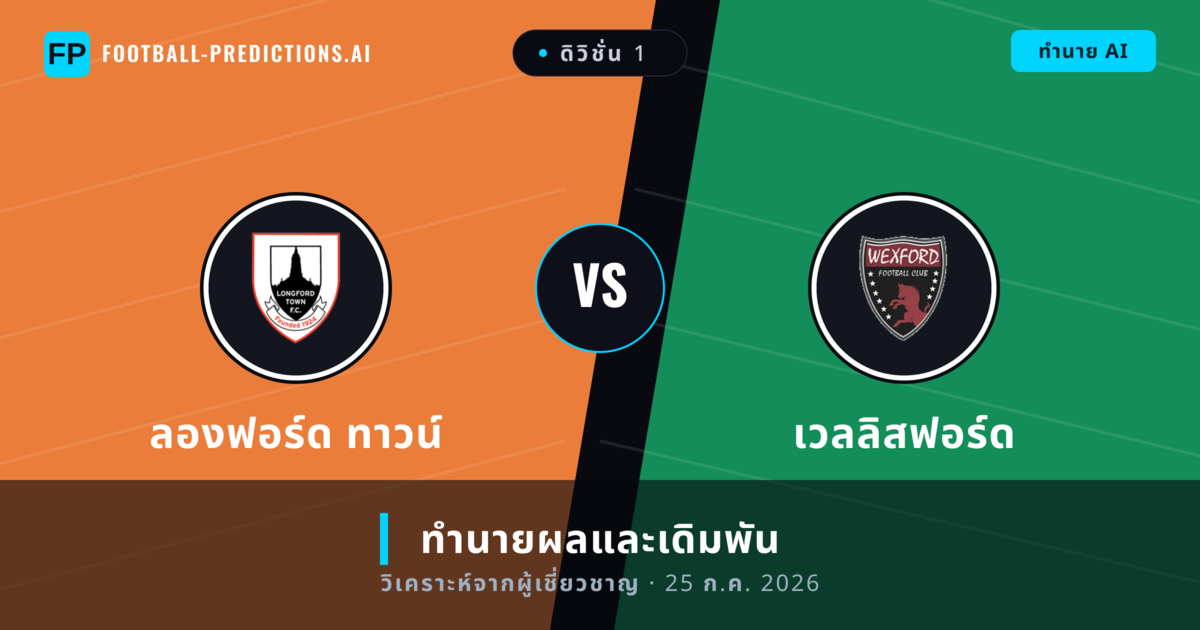 ลองฟอร์ด ทาวน์ พบ เวลลิสฟอร์ด — ทำนายผลและพรีวิวการแข่งขัน