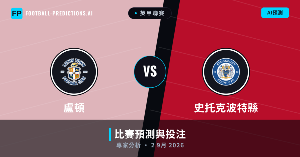 盧頓 vs 史托克波特縣 — 比赛预测和前瞻