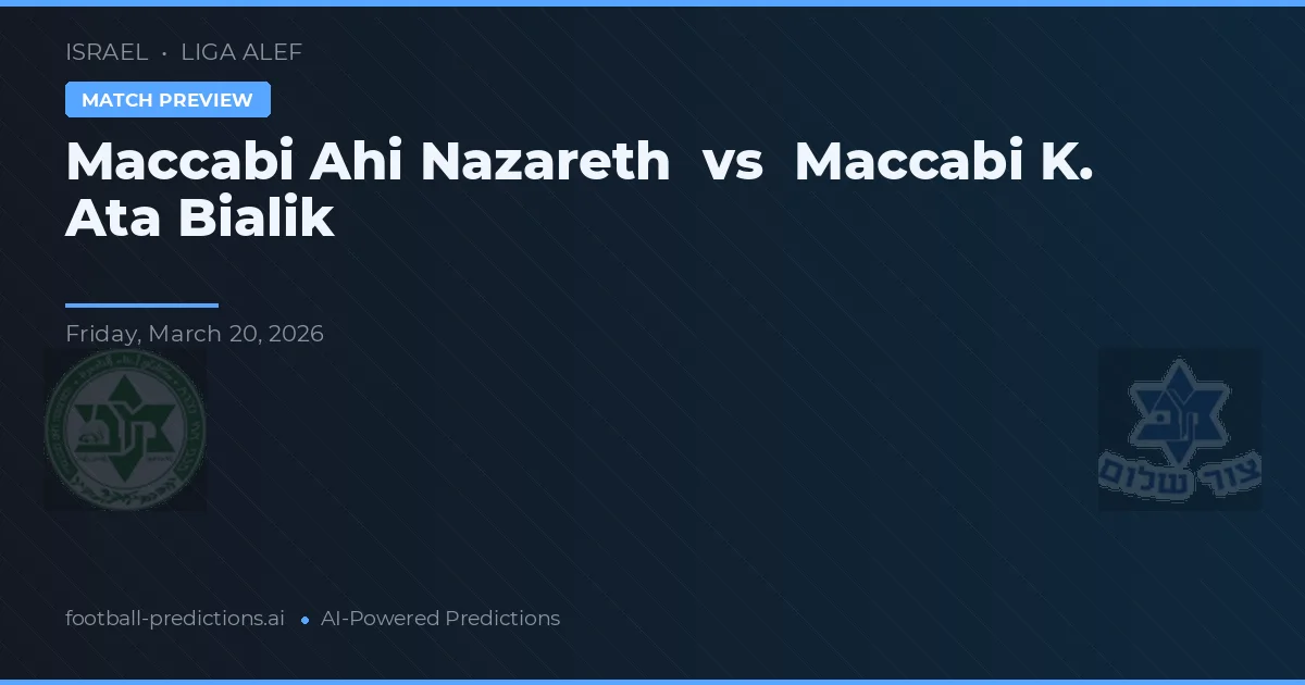 Maccabi Ahi Nazareth vs Maccabi K. Ata Bialik — pronostic et avant-match
