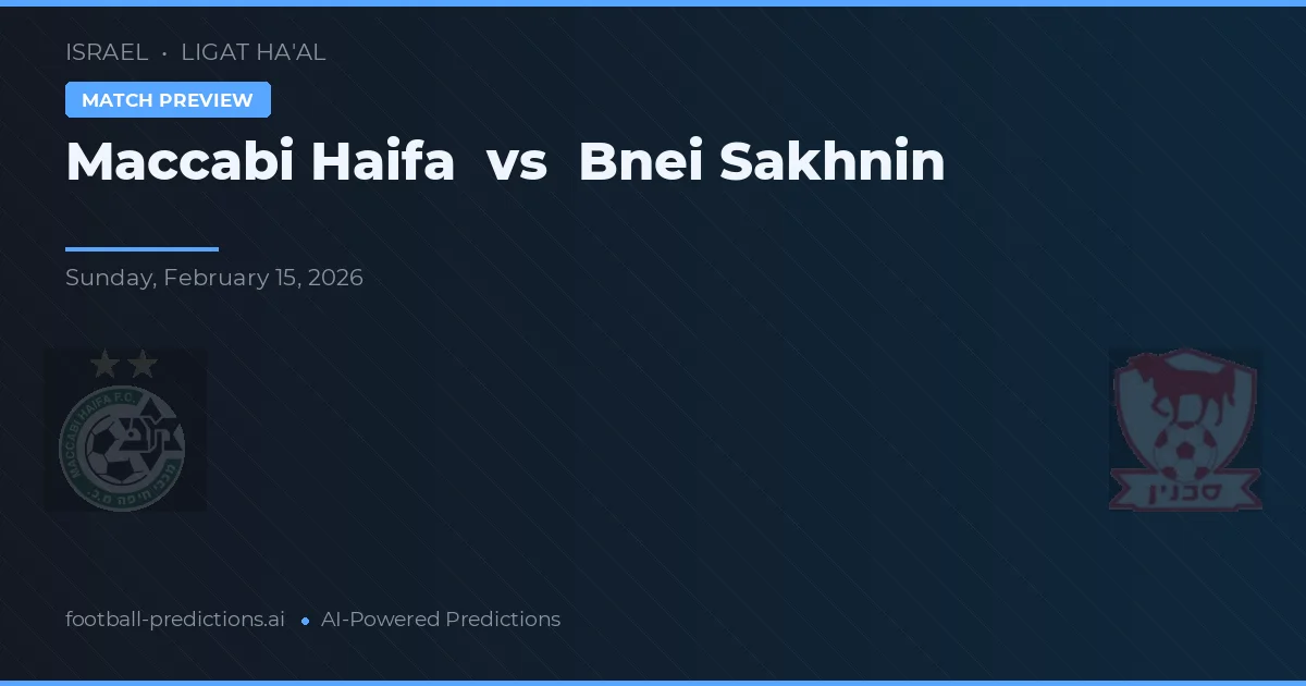 Maccabi Haifa vs Bnei Sakhnin — hula at preview ng laban