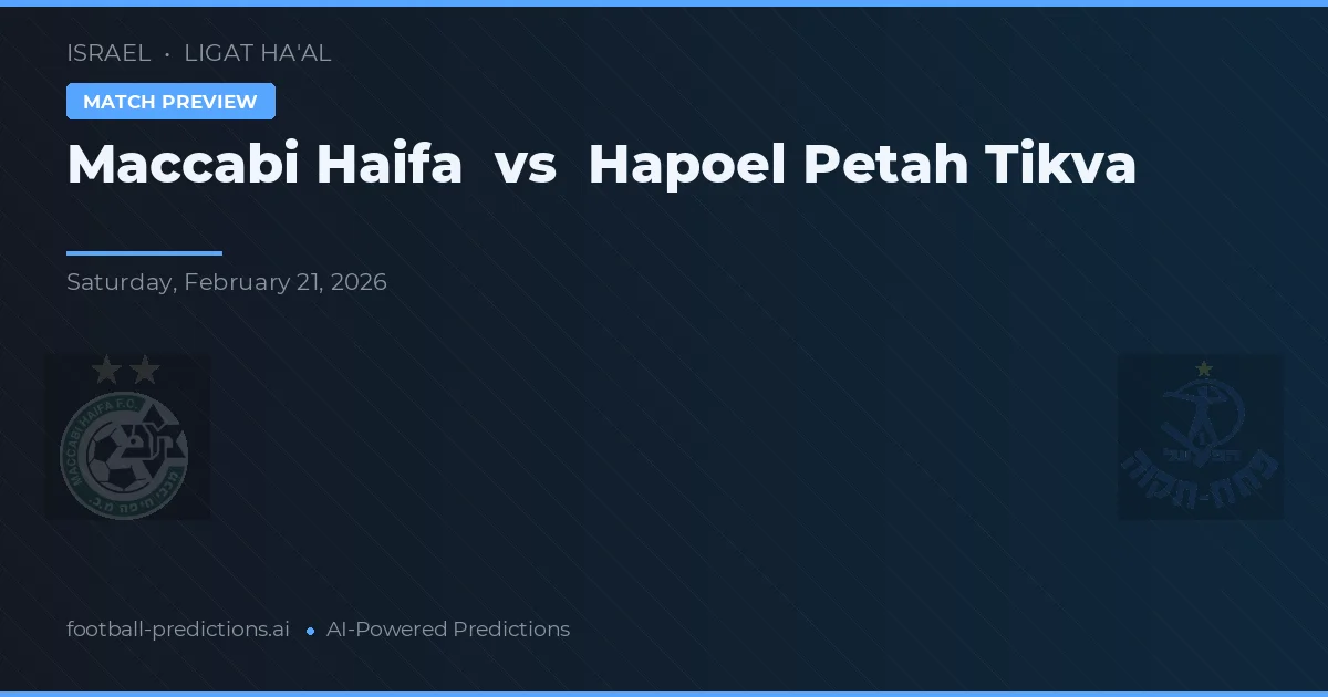 Maccabi Haifa vs Hapoel Petah Tikva — pronostic et avant-match