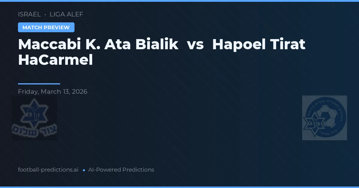 Maccabi K. Ata Bialik vs Hapoel Tirat HaCarmel — pronostico e anteprima del match