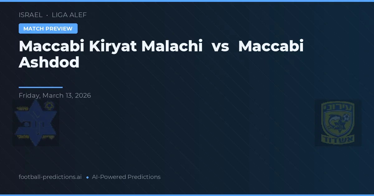 Maccabi Kiryat Malachi vs Maccabi Ashdod — hula at preview ng laban