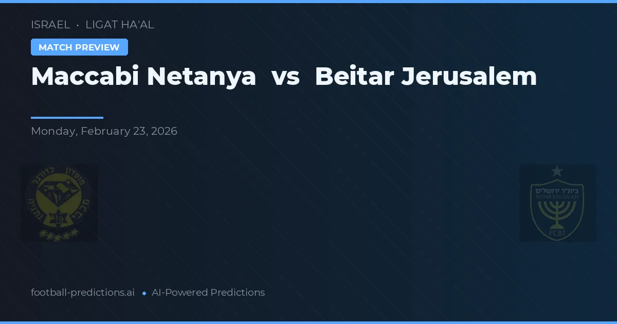 Maccabi Netanya vs Beitar Jerusalem — dự đoán và xem trước trận đấu