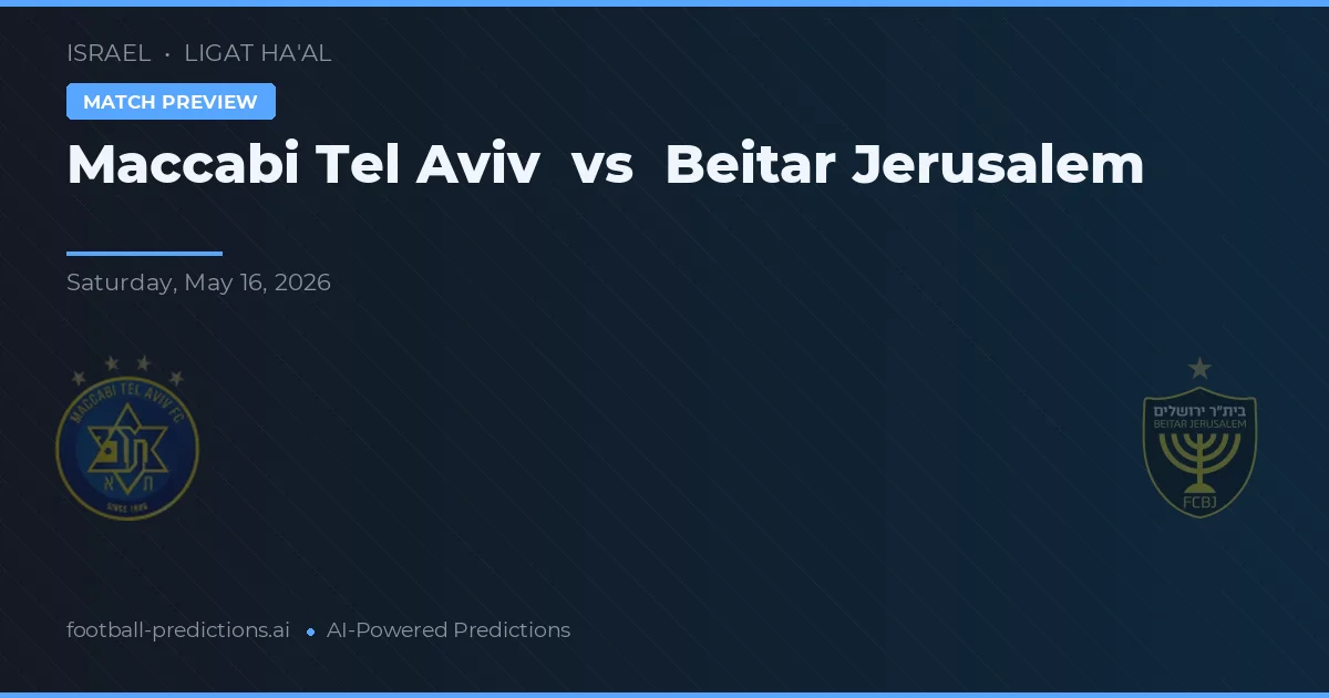Maccabi Tel Aviv vs Beitar Yerusalem — prediksi dan pratinjau pertandingan