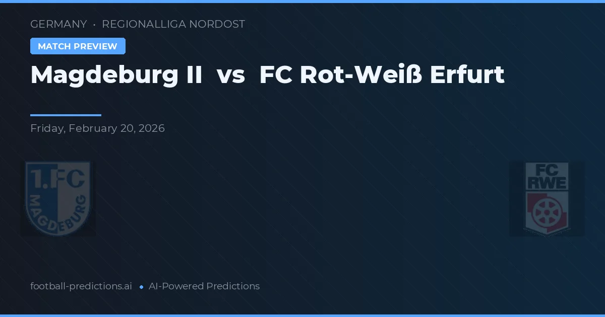 Magdeburg II vs FC Rot-Weiß Erfurt — dự đoán và xem trước trận đấu