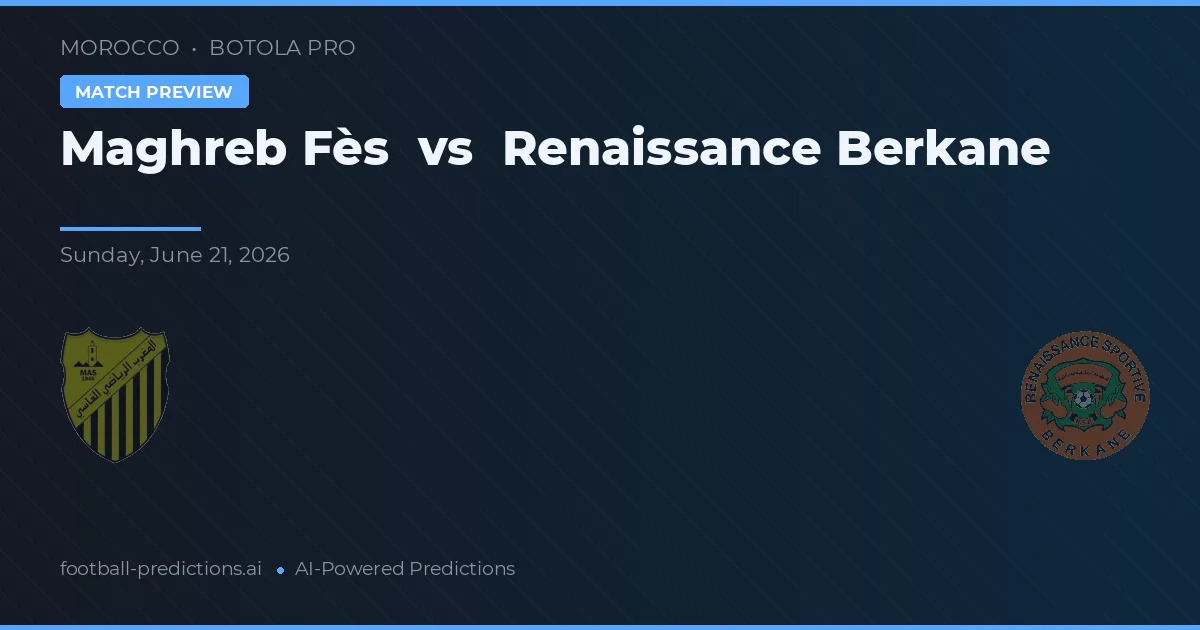Maghreb Fès vs Renaissance Berkane — match prediction & preview