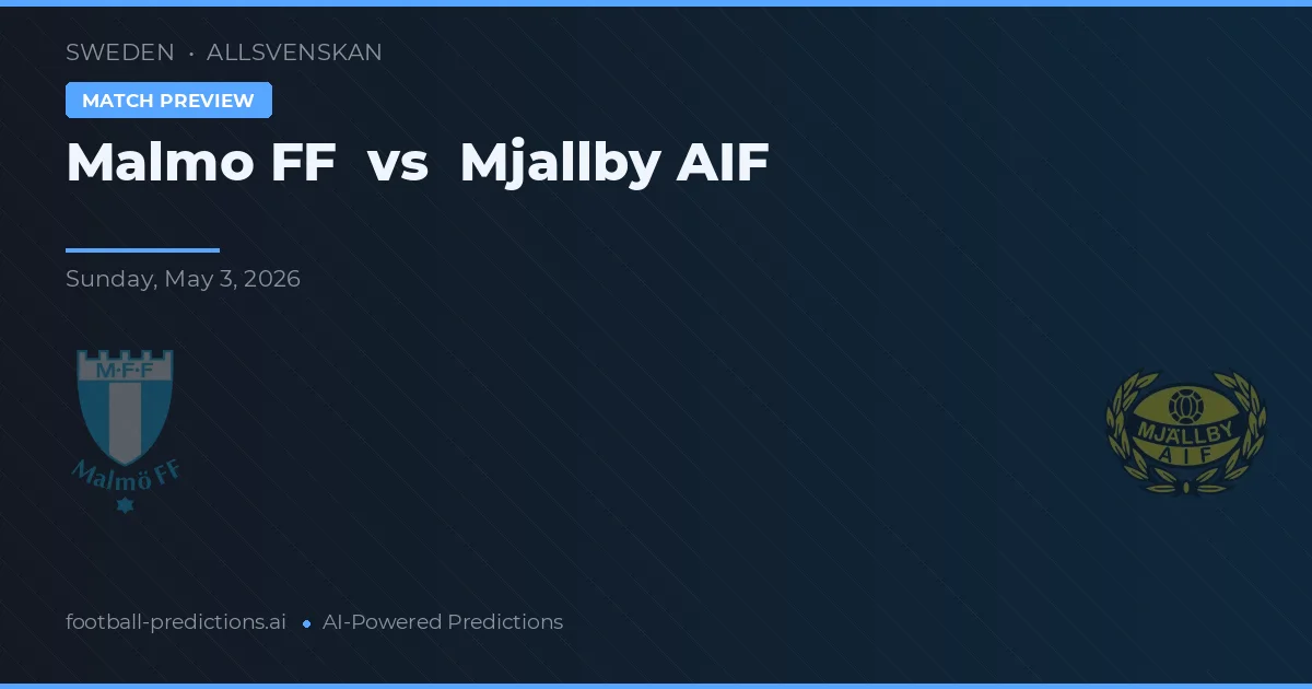 Malmö FF vs Mjällby AIF — pronostic et avant-match