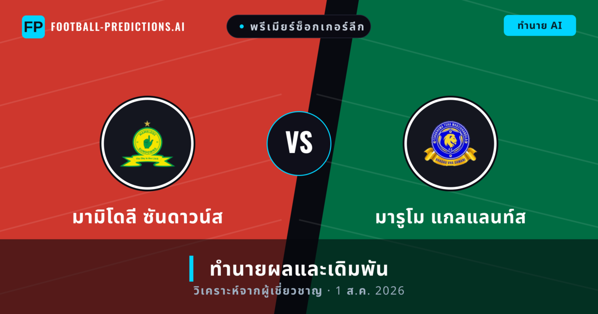 มามิโดลี ซันดาวน์ส พบ มารูโม แกลแลนท์ส — ทำนายผลและพรีวิวการแข่งขัน