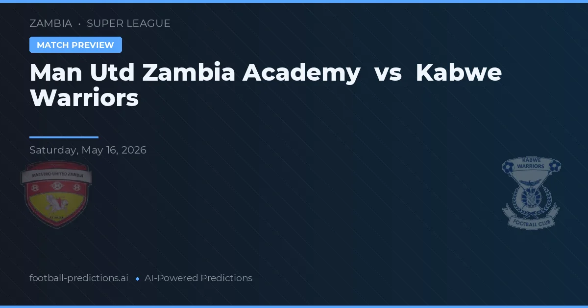 Akademi Man Utd Zambia vs Kabwe Warriors — prediksi dan pratinjau pertandingan