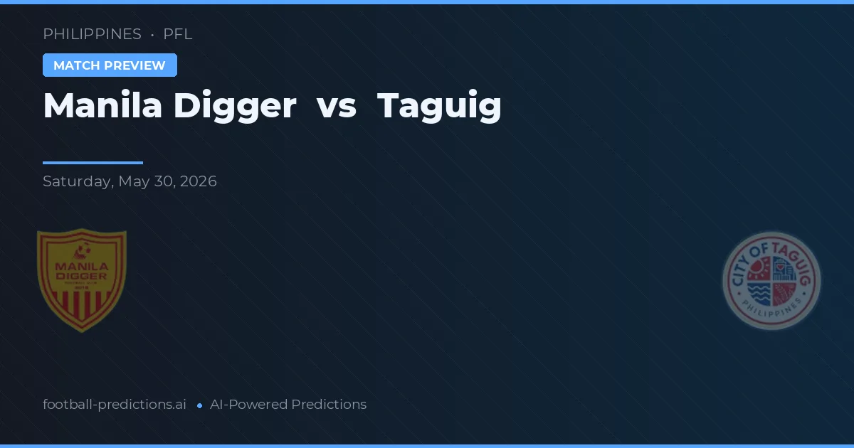 Manila Digger vs Taguig — dự đoán và xem trước trận đấu